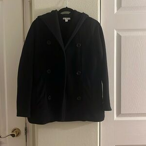 James Perse Knit Hooded Peacoat